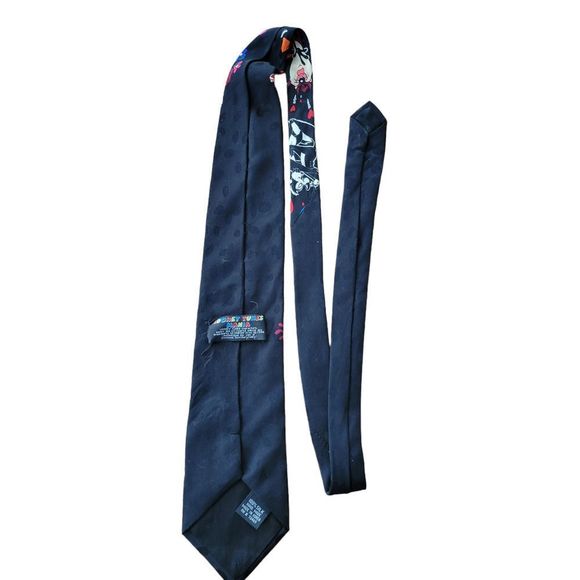 Looney Tunes Mania Vintage 1994 Taz Devil 100% Silk Black Tie - Picture 7 of 7